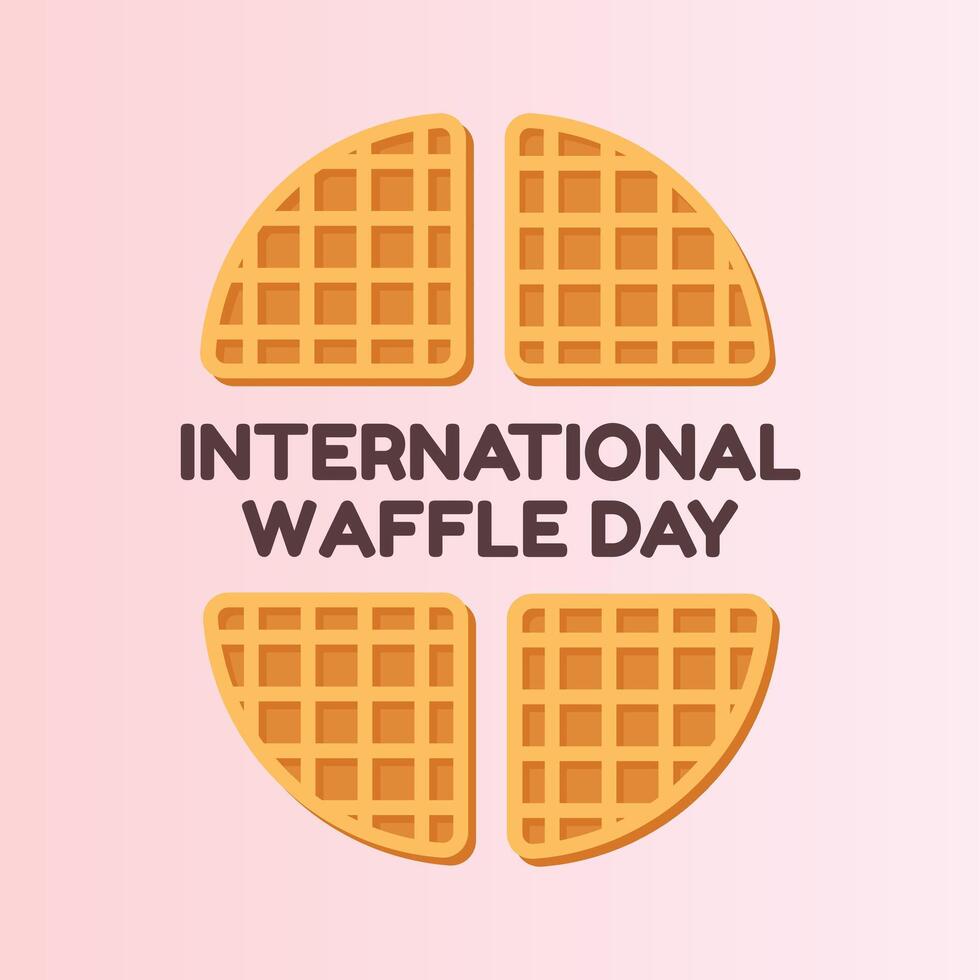 International Waffle Day design template good for celebration usage. flat waffle illustration. waffle image. flat design eps 10. vector