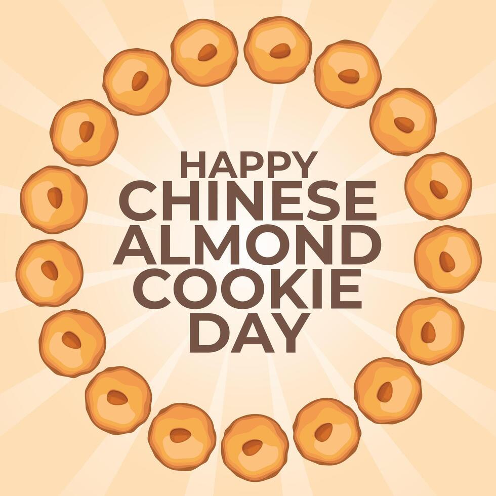 National Chinese Almond Cookie Day vector design template good for celebration usage. chinese almond vector illustration. vector eps 10. flat design.