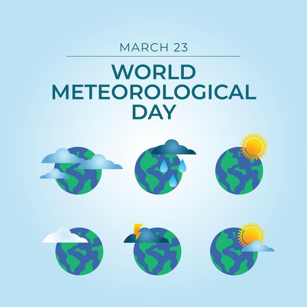 World Meteorological Day design template good for celebration usage. meteorological vector illustration. flat design. vector eps 10.