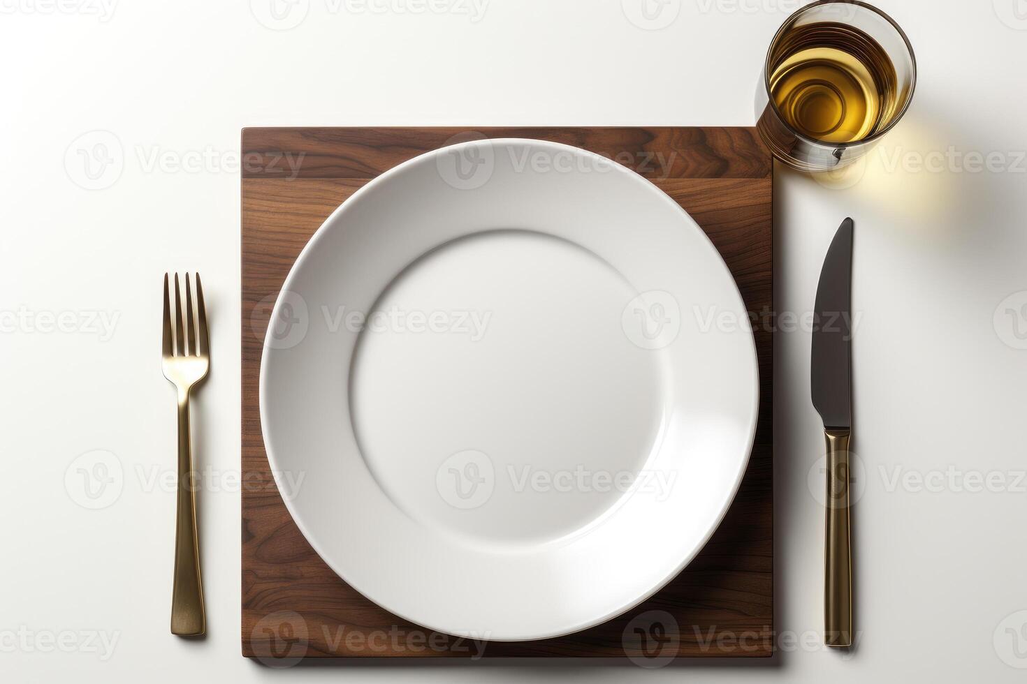 AI generated cutlery tableware set mockup background photo