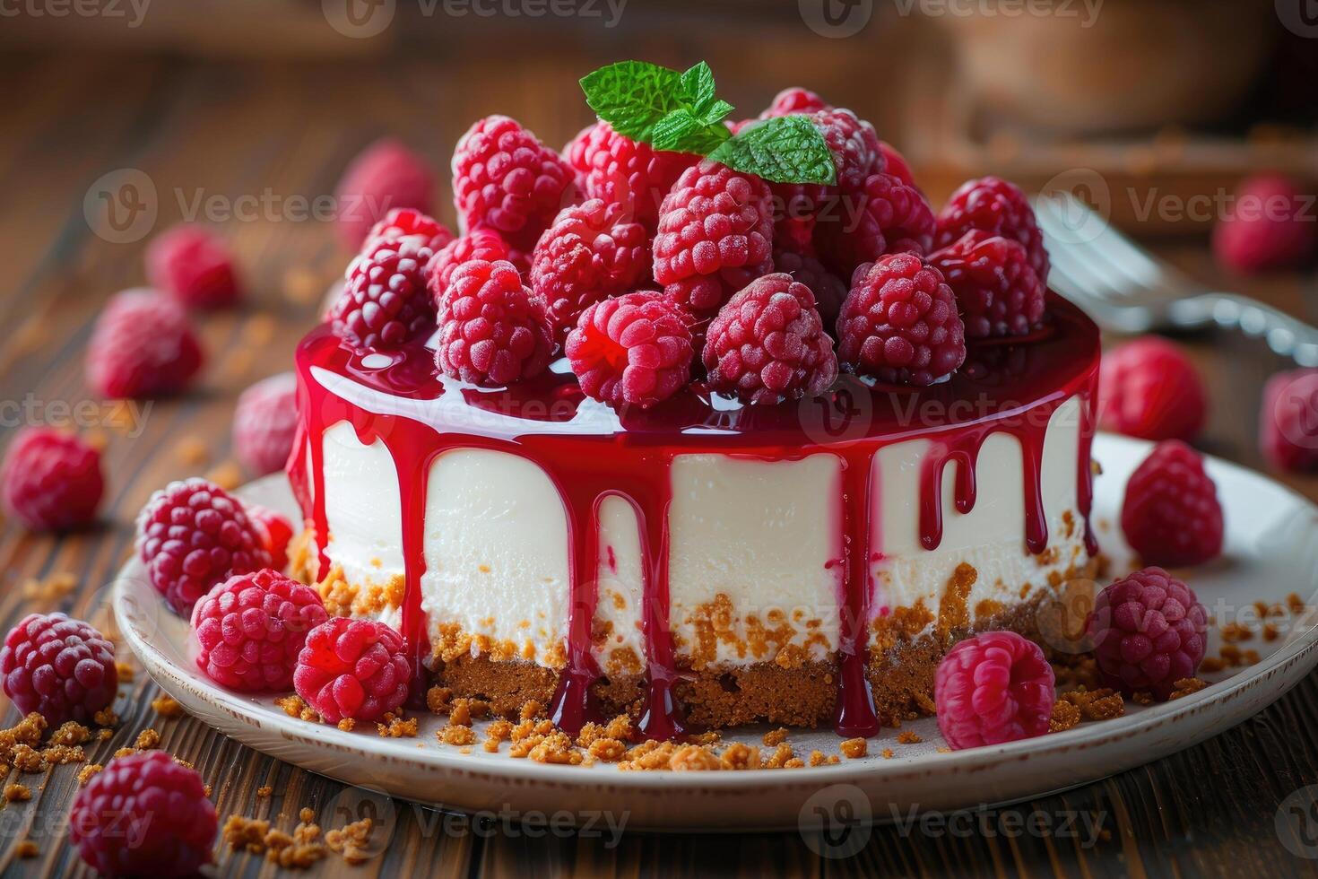 AI generated ultimate creamy cheesecake professional advertising food photography photo