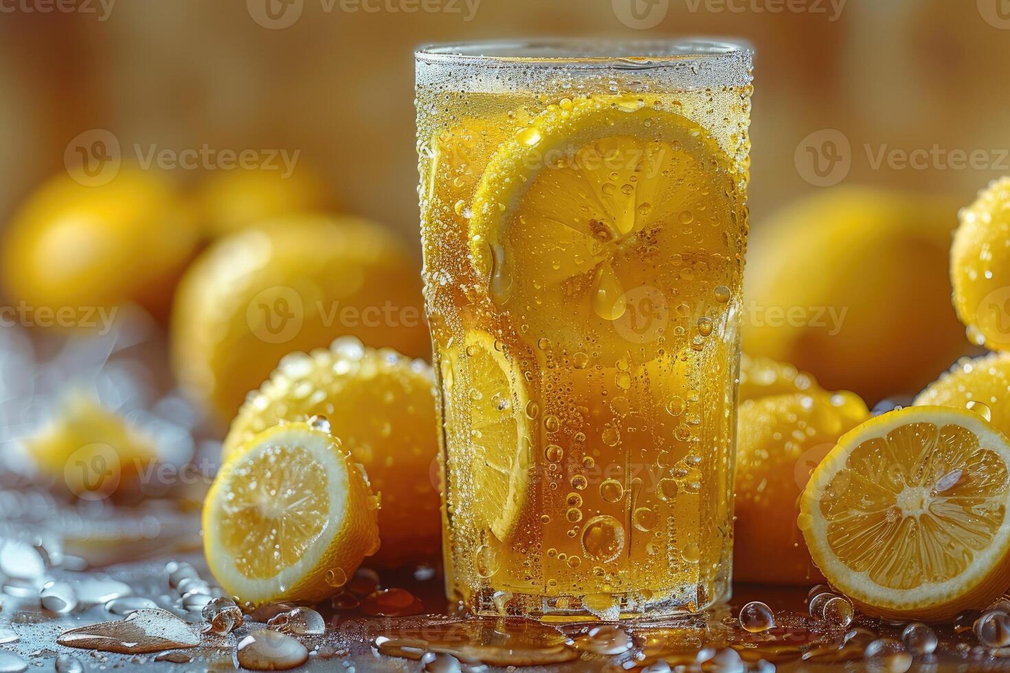 AI generated fresh squeezed lemonade professional advertising food photography photo
