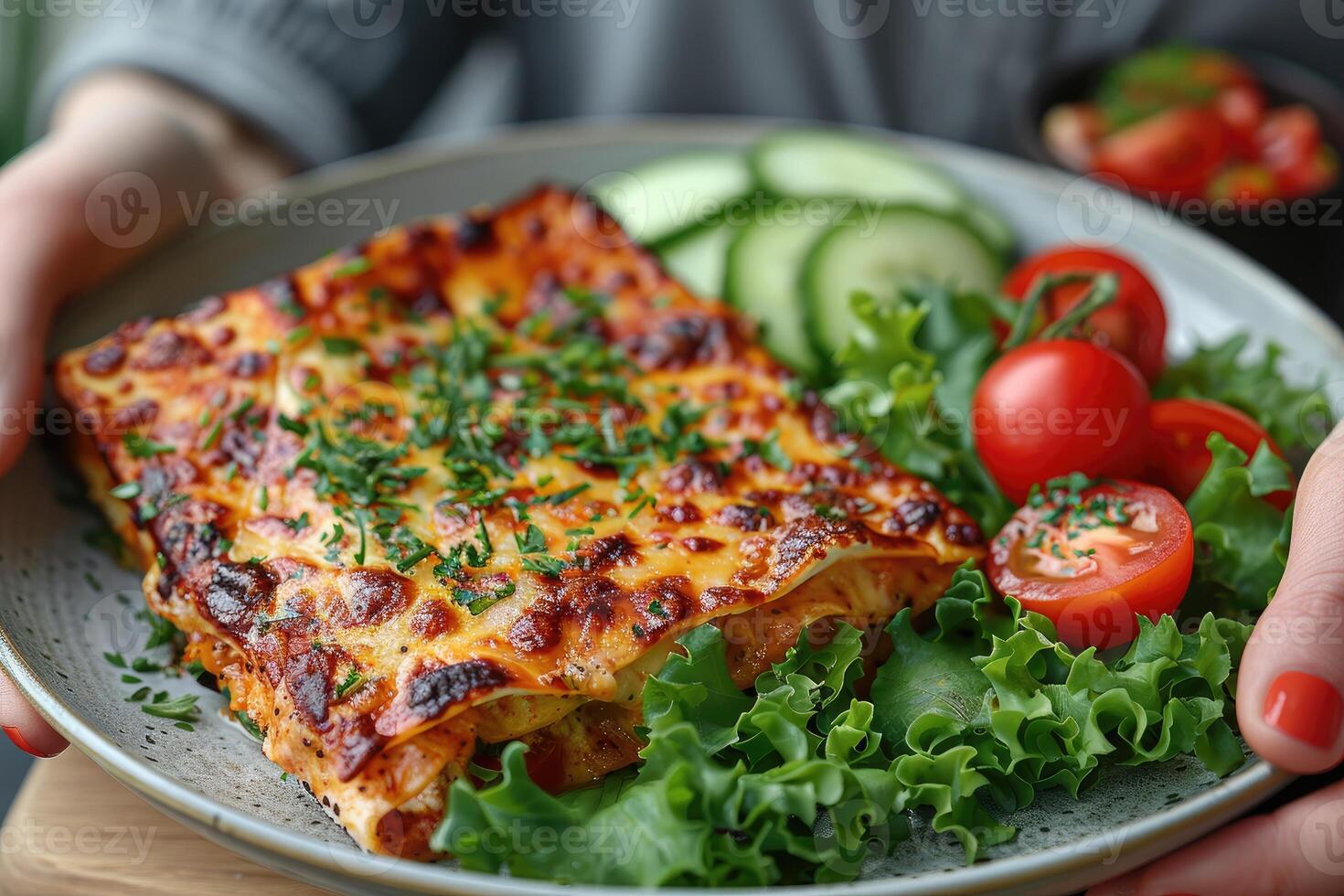 AI generated enchiladas mexican food in the kitchen table professional advertising food photography photo
