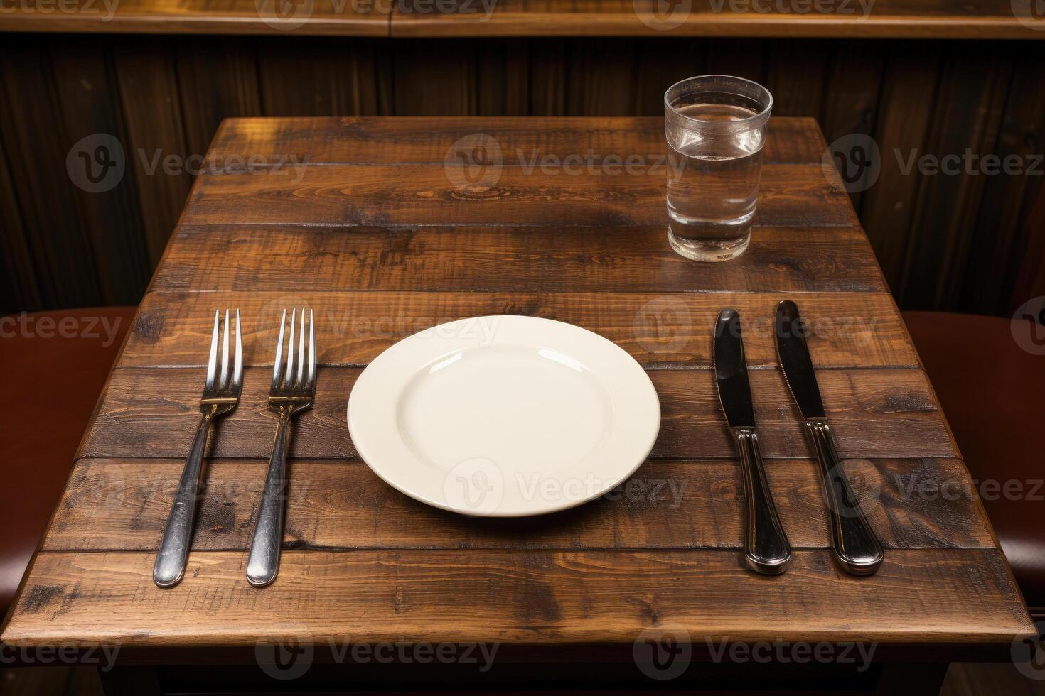 AI generated cutlery tableware set mockup background photo