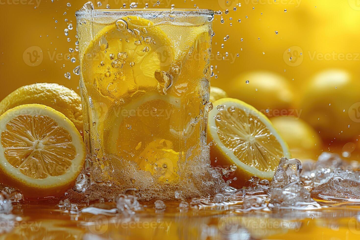 AI generated fresh squeezed lemonade professional advertising food photography photo