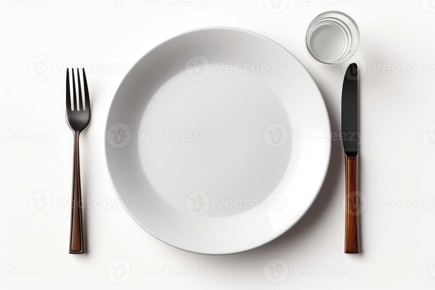 AI generated cutlery tableware set mockup background photo