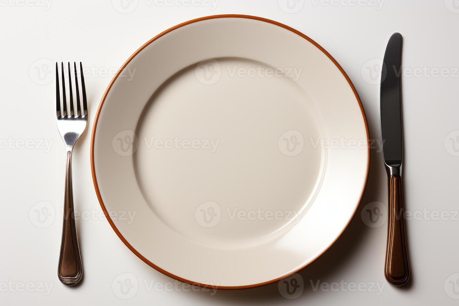 AI generated cutlery tableware set mockup background photo