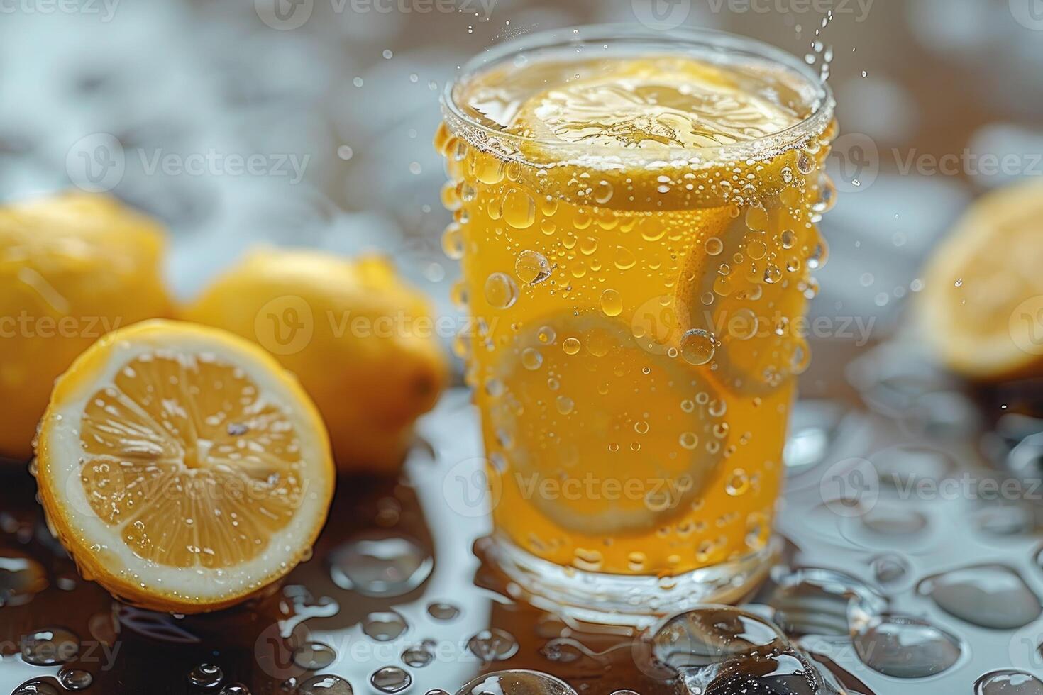 AI generated fresh squeezed lemonade professional advertising food photography photo