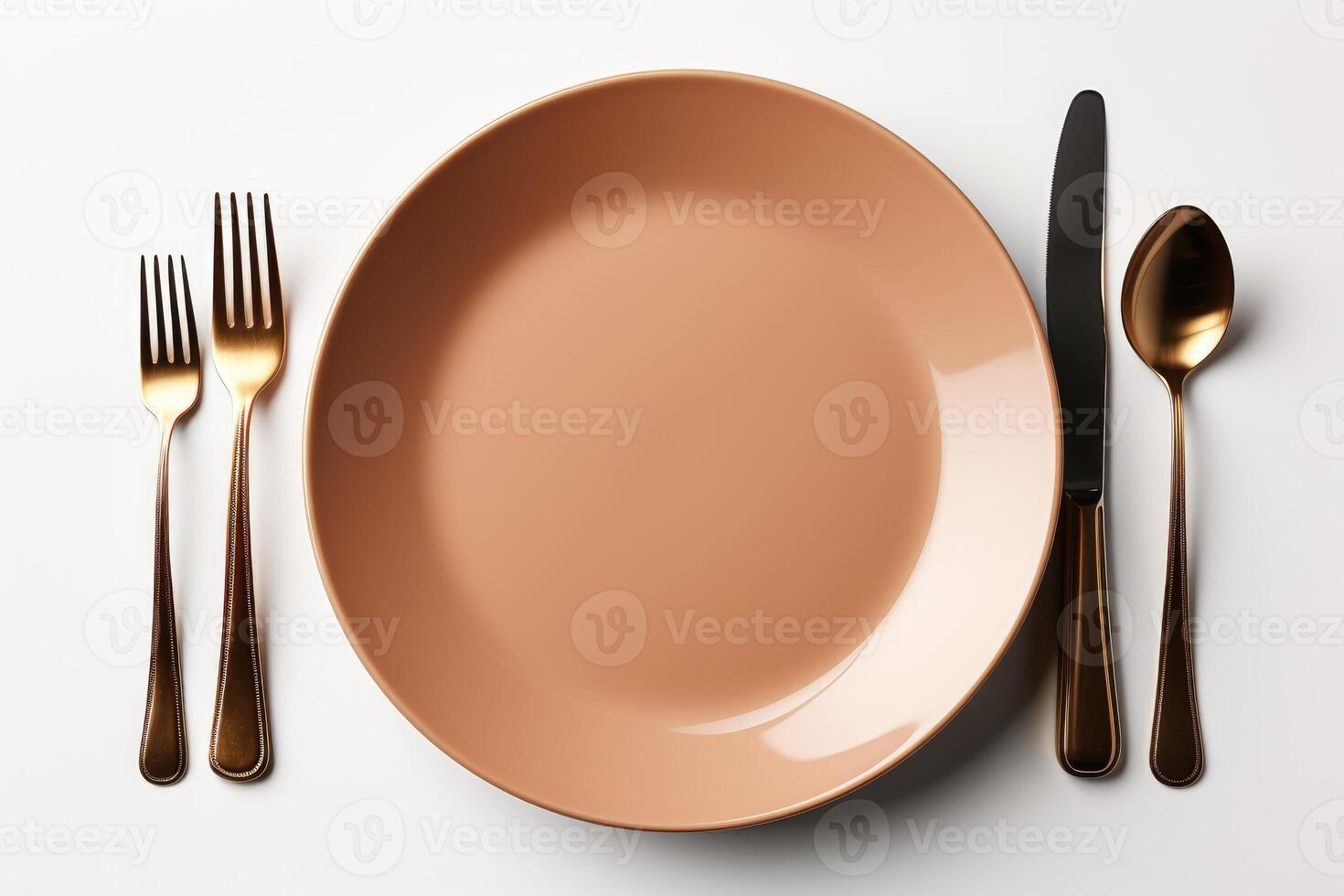 AI generated cutlery tableware set mockup background photo