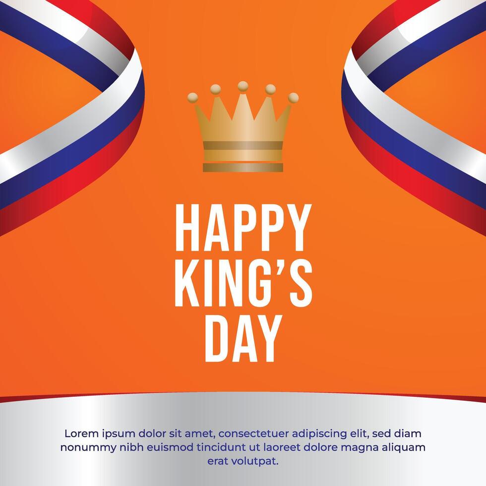 King's Day vector template good for celebratiob usage. amsterdam king's day. Flat king crown design. vector eps 10.