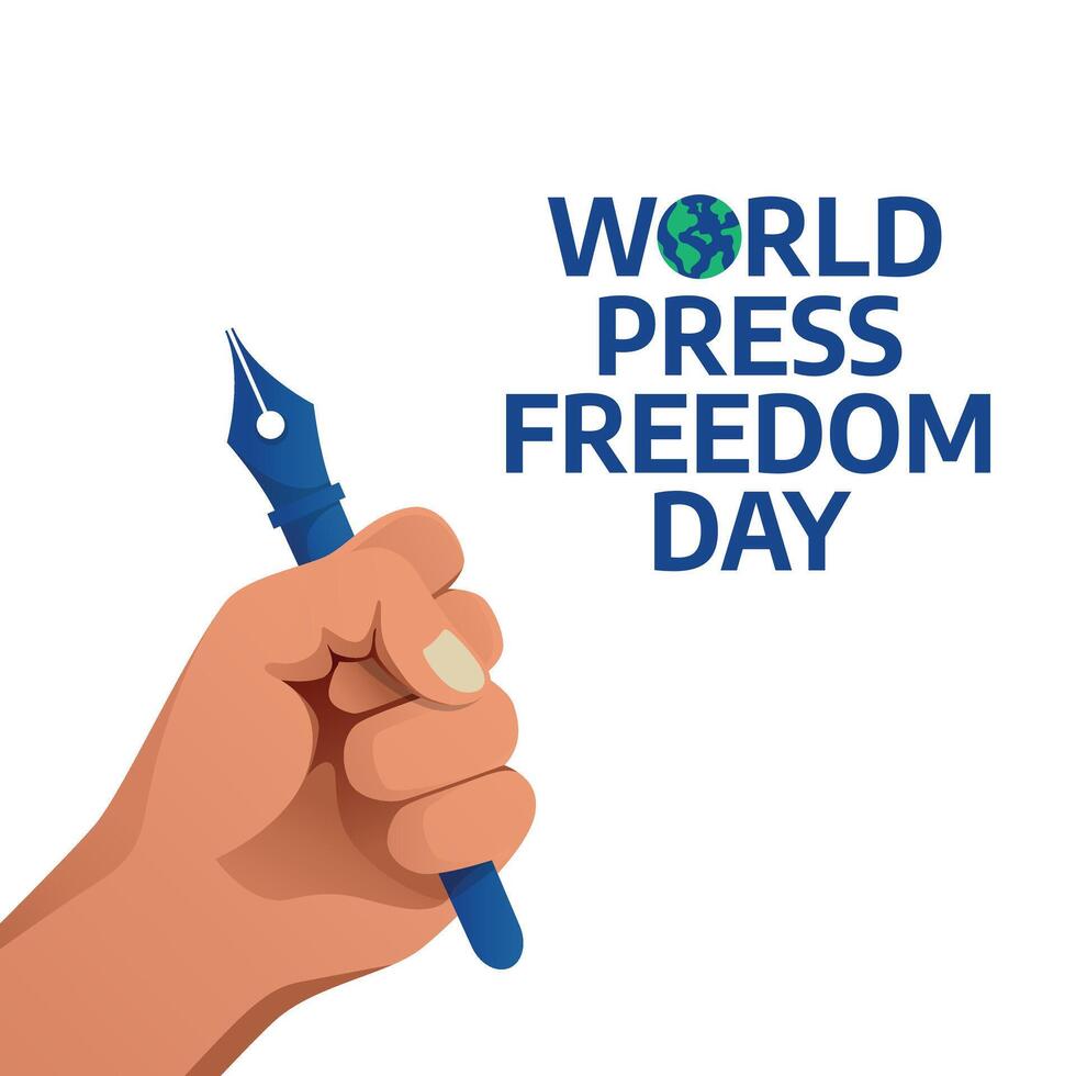 World Press Freedom Day vector design template good for celebration usage. press illustration image. vector eps 10. flat design.