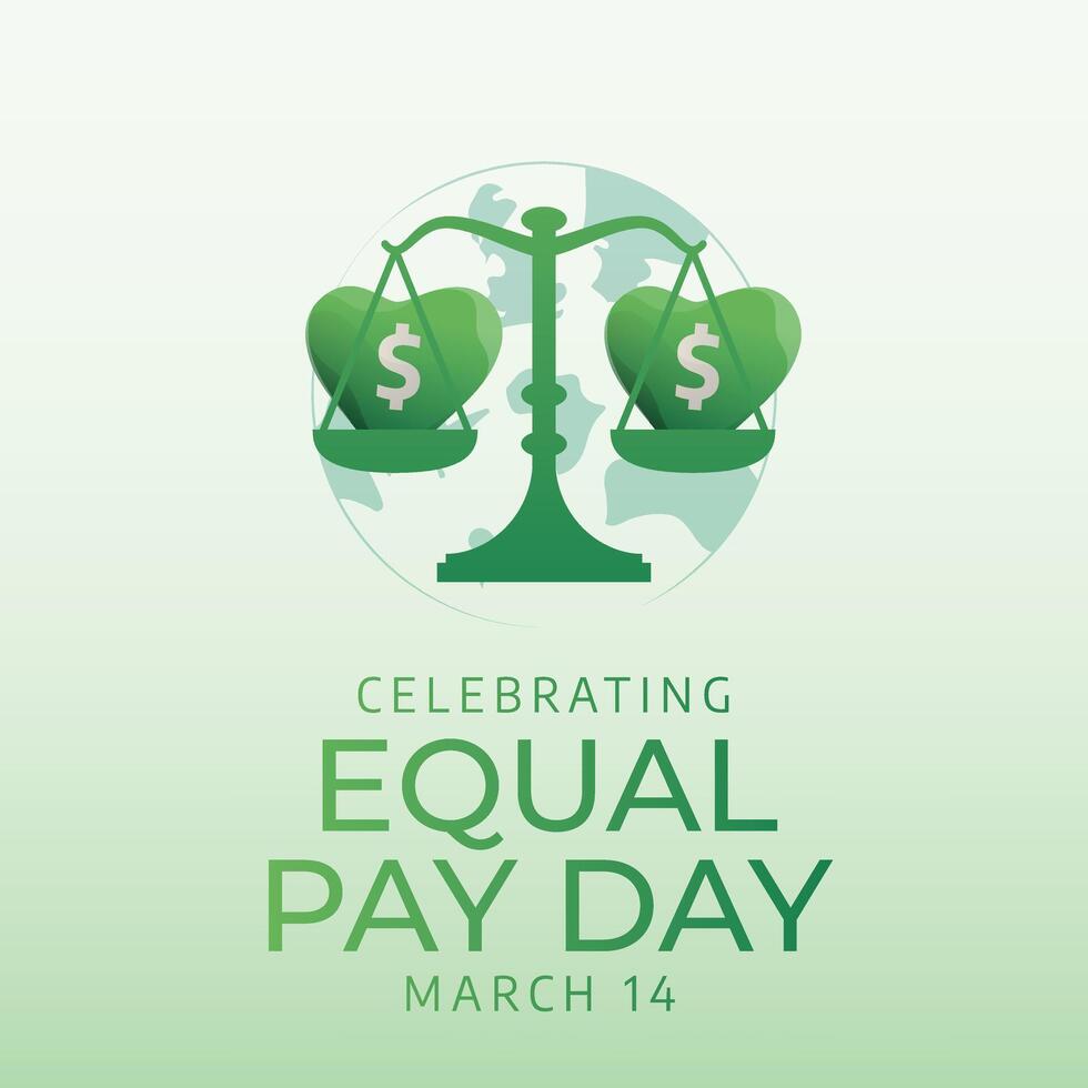 Equal Pay Day design template good for celebration usage. flat image. vector eps 10. dollar sign vector image.