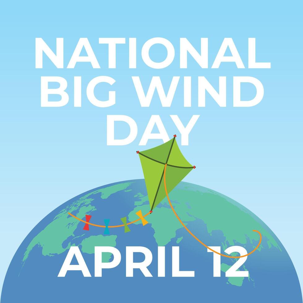 National Big Wind Day design template good for celebration usage. big wind illustration. vector eps 10. flat design.