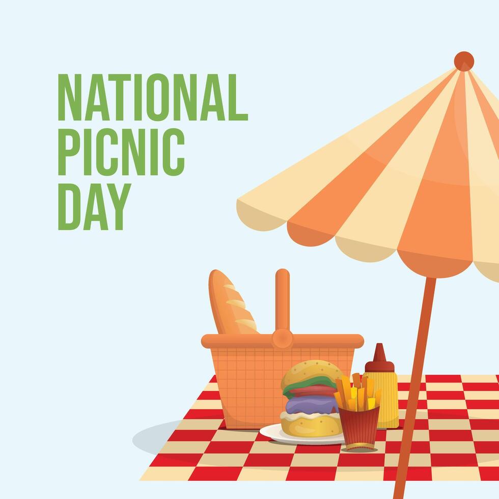 nacional picnic día diseño modelo bueno para celebracion uso. vector eps 10 plano diseño. picnic vector ilustración.