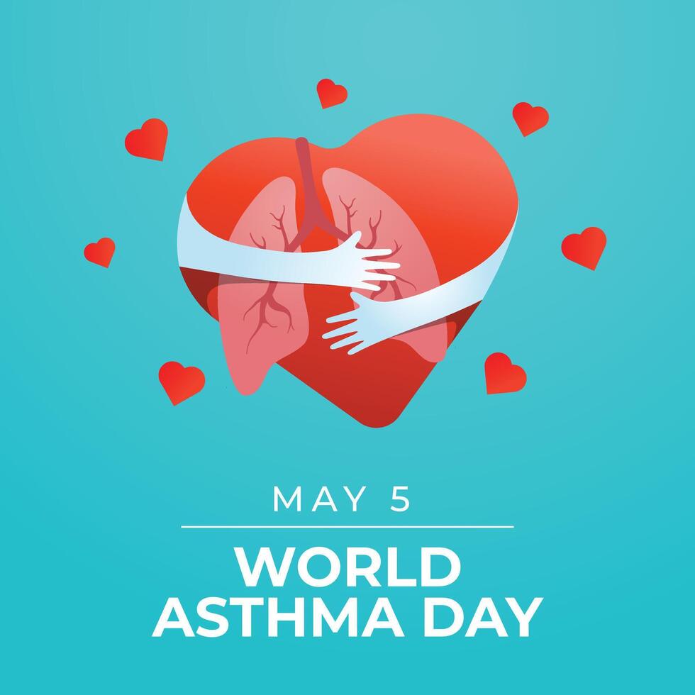World Asthma Day design template good for celebration  usage. lung vector illustration. vector eps 10. flat design.