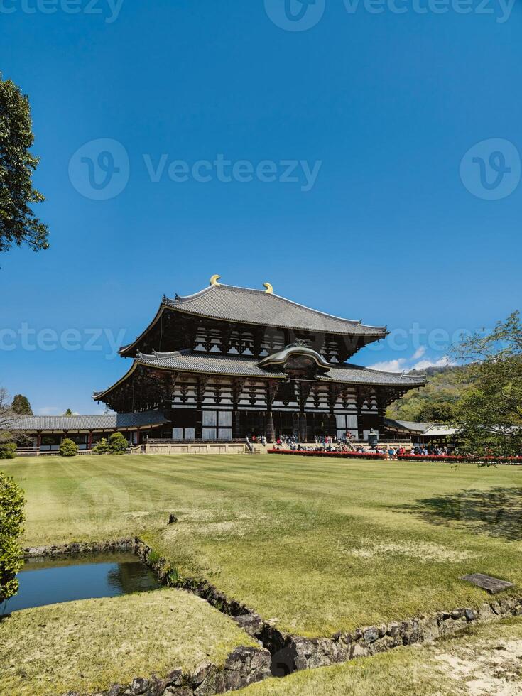 Ancient Temple in The Green Grass photo