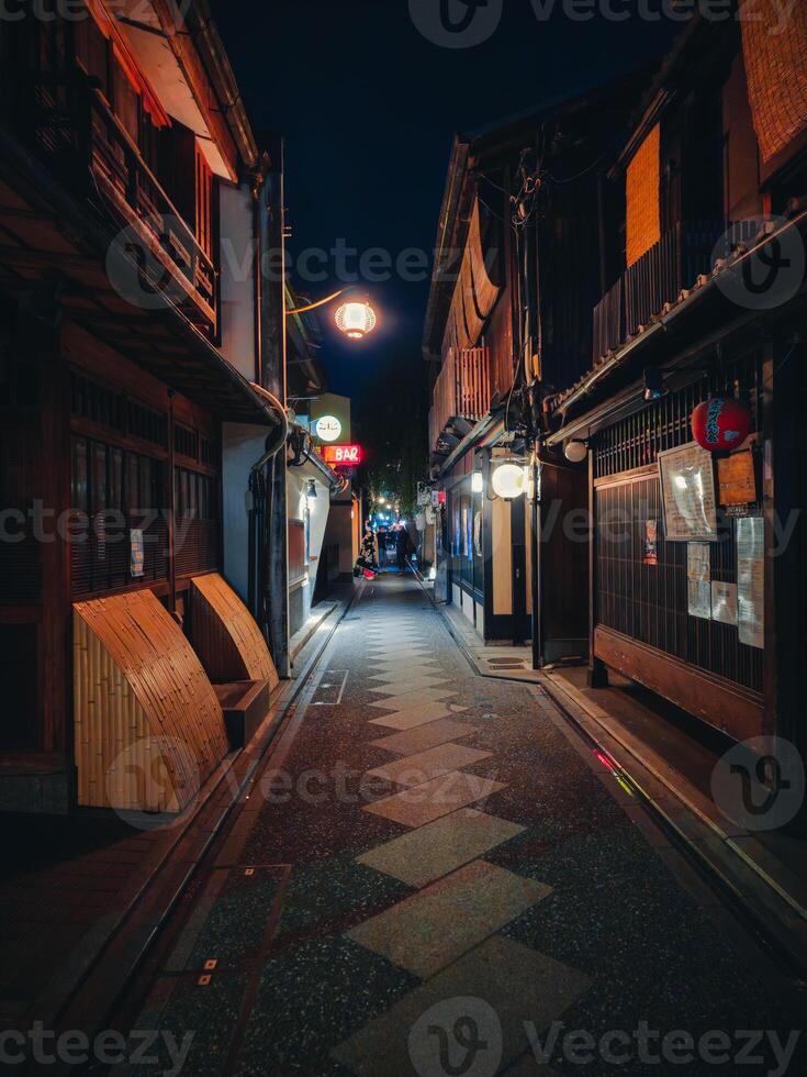 Dark Street Empty In Tokyo photo