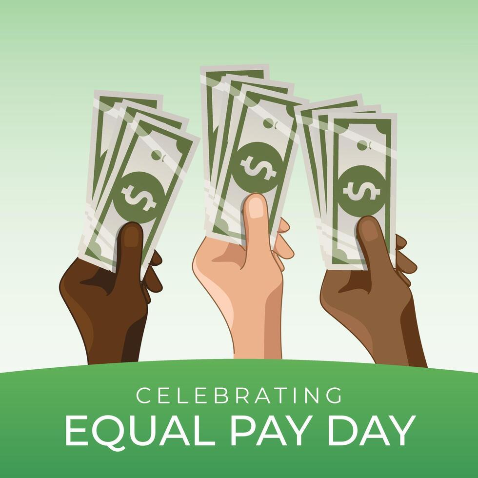 Equal Pay Day design template good for celebration usage. flat image. vector eps 10. dollar sign vector image.