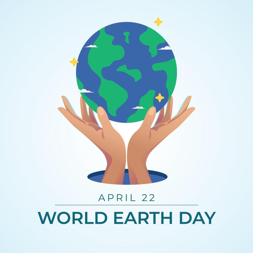 World Earth Day design template good for  celebration usage. earth vector illustration. flat design. vector eps 10.