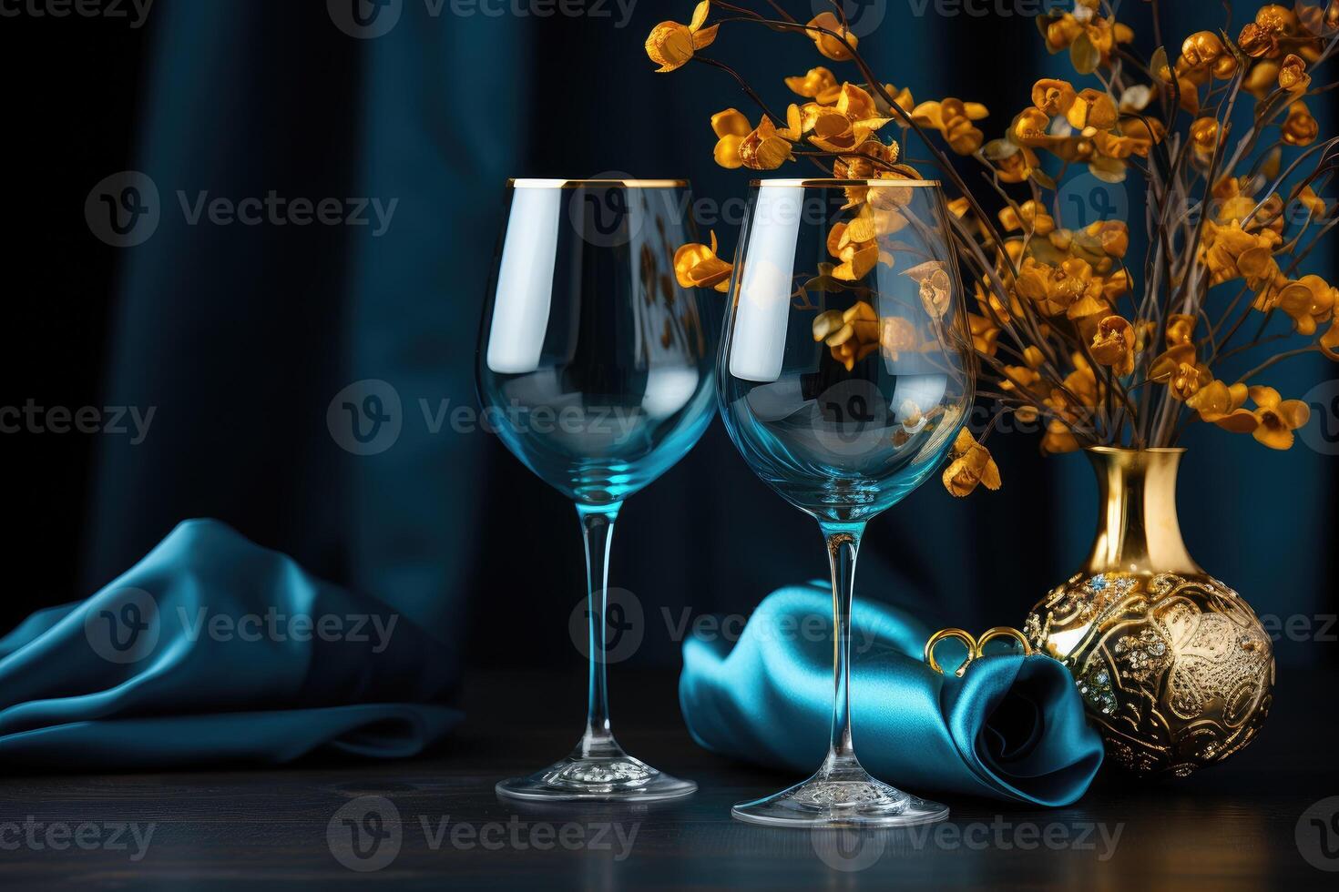 AI generated modern elegant event table and cutlery setting in a minimalist style advertising food photography photo