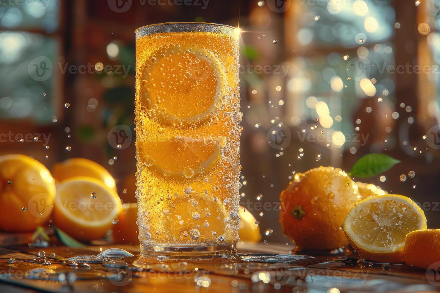 AI generated fresh squeezed lemonade professional advertising food photography photo