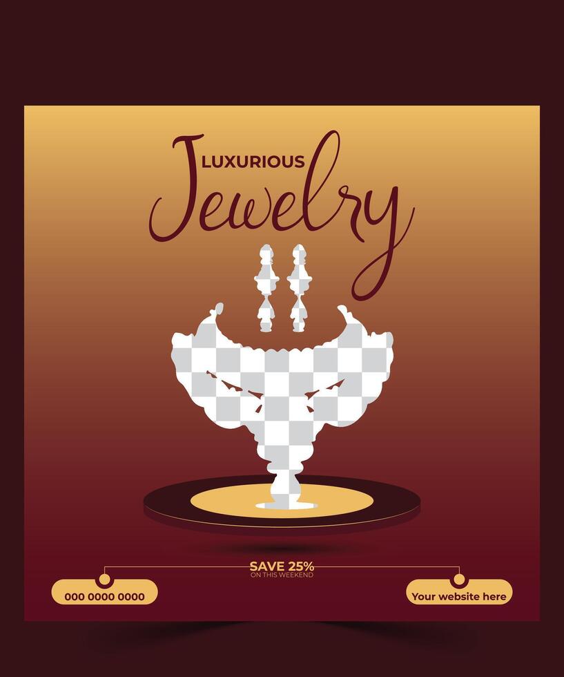 Jewelry social media post design vector