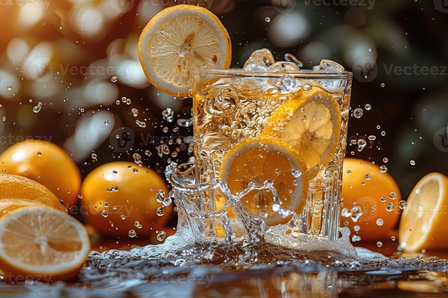 AI generated fresh squeezed lemonade professional advertising food photography photo