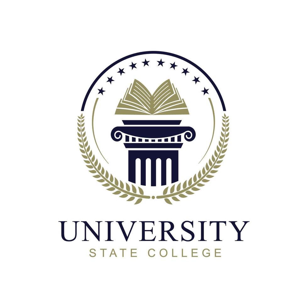 University college school badge logo design vector