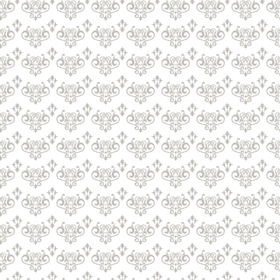 Vector seamless pattern with leaves and curls. Monochrome style abstract floral background.