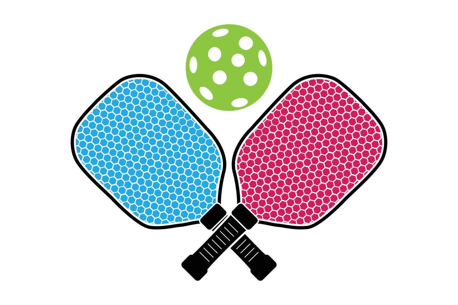 pickleball paddles on white background vector