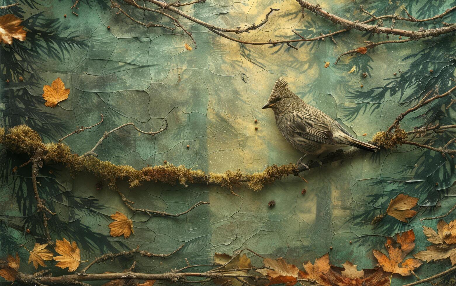 AI generated Bird on branch photo