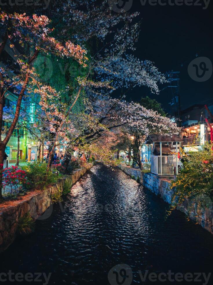 The River Water At Night In Japan photo
