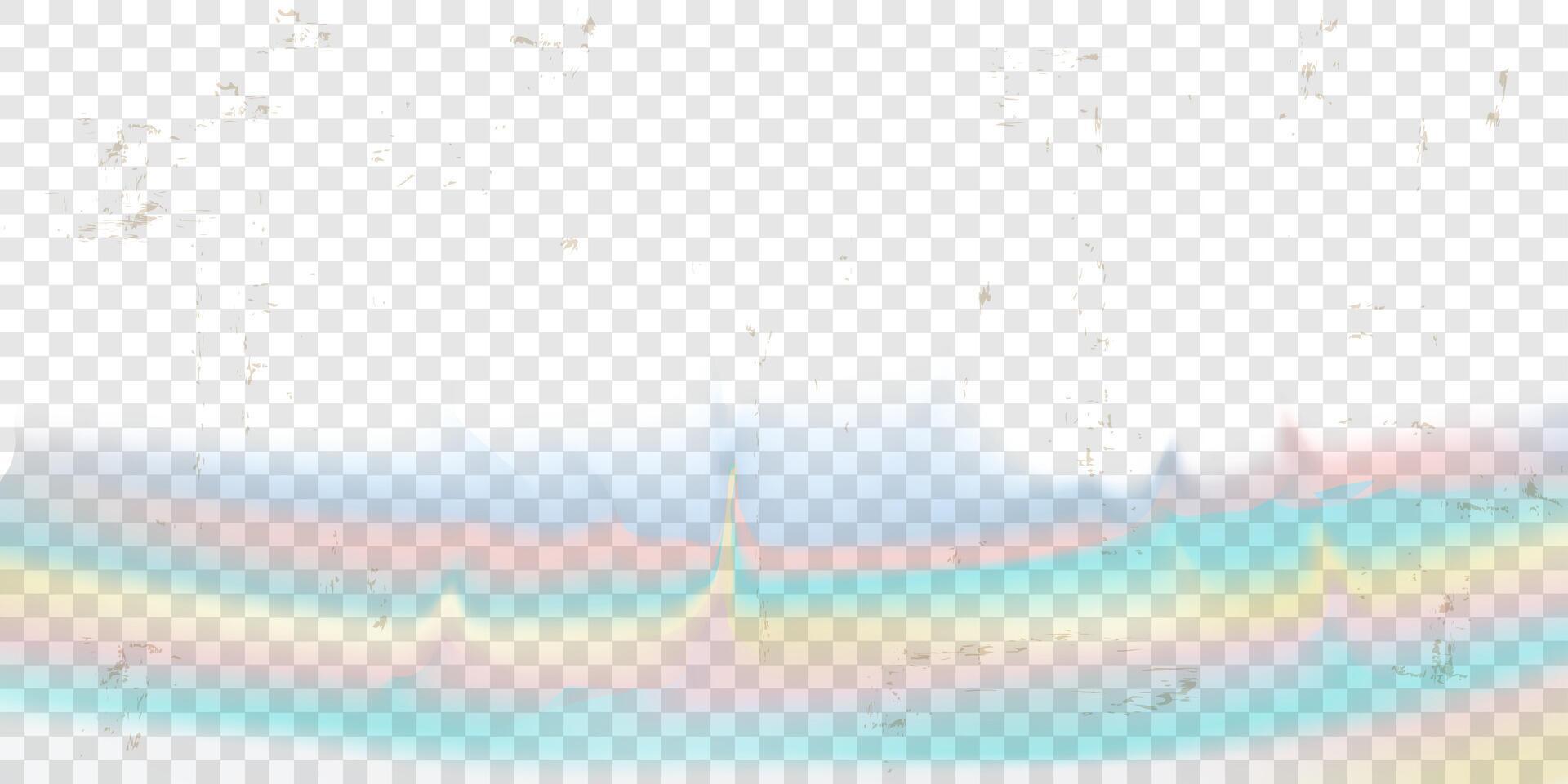 Distressed old film grunge background with rainbow glow dust scratches stains vector