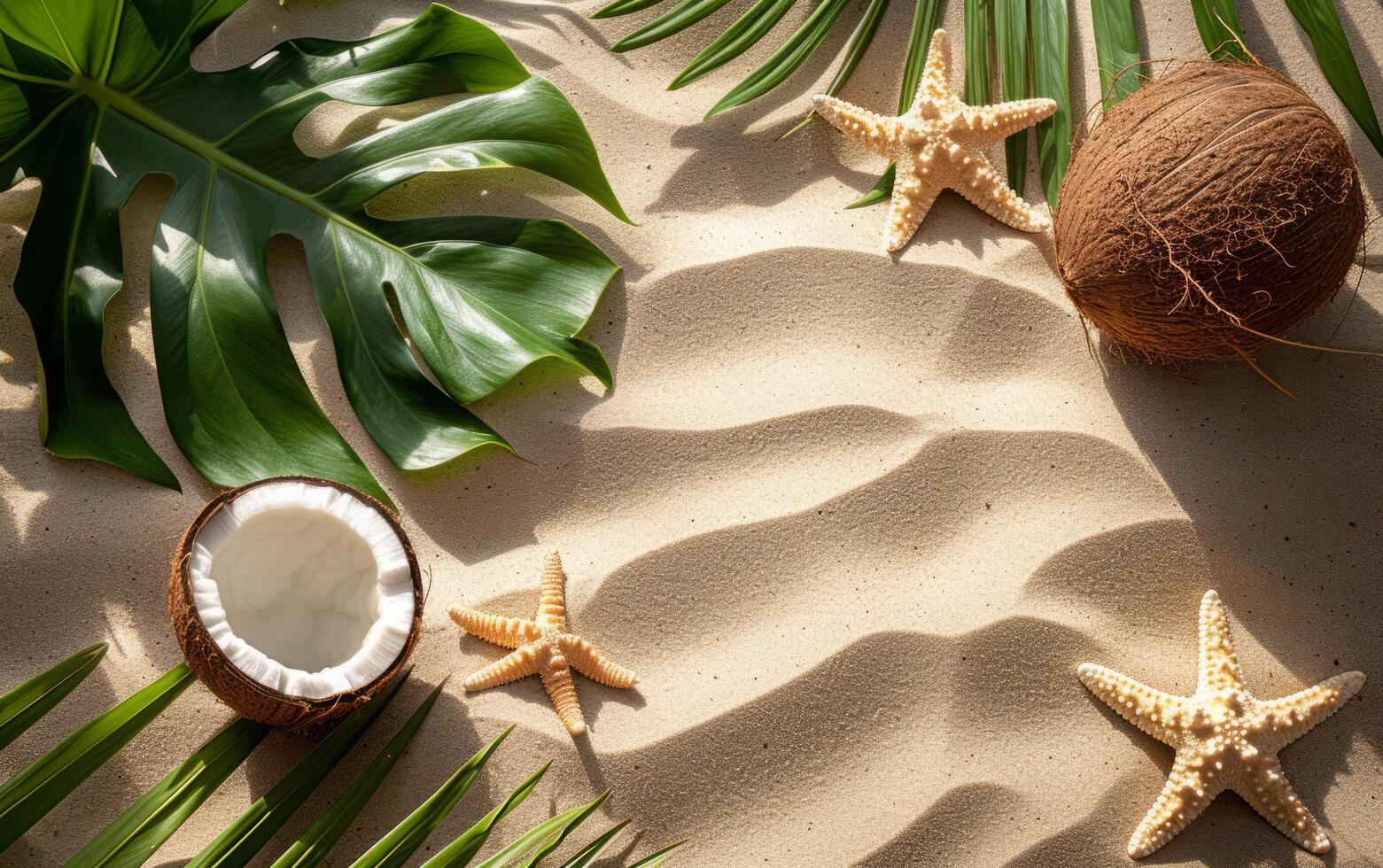 AI generated Tropical Beach Elements Display photo