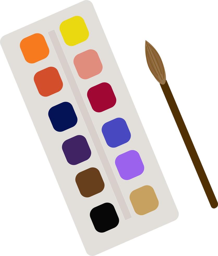 Paints with brush vector