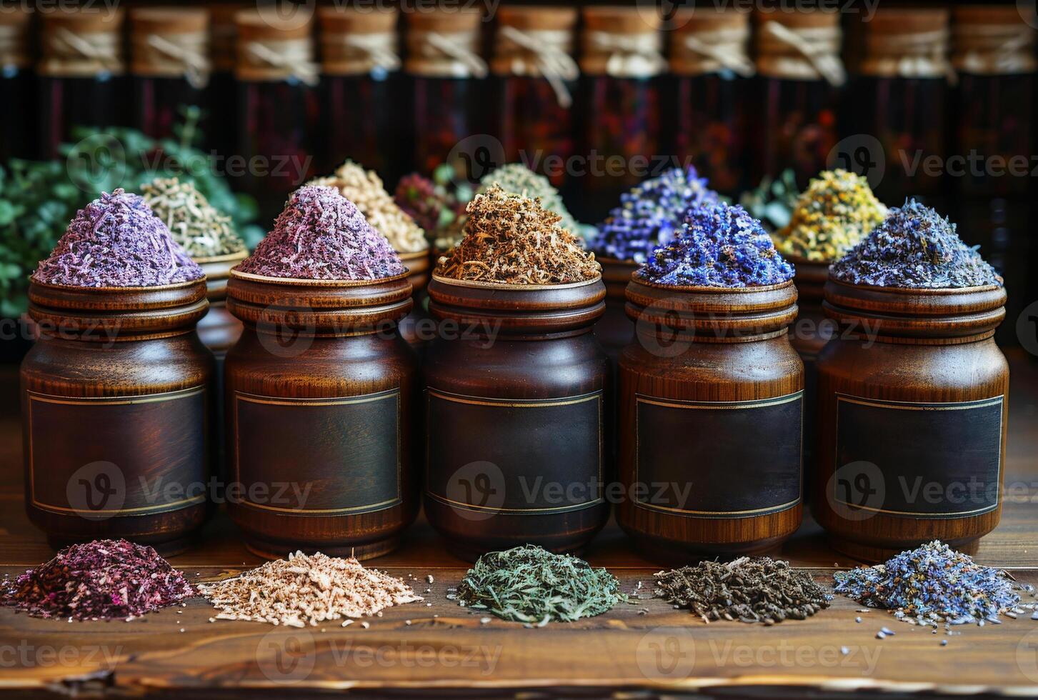 AI generated The ancient Chinese medicine herbs and infusions photo