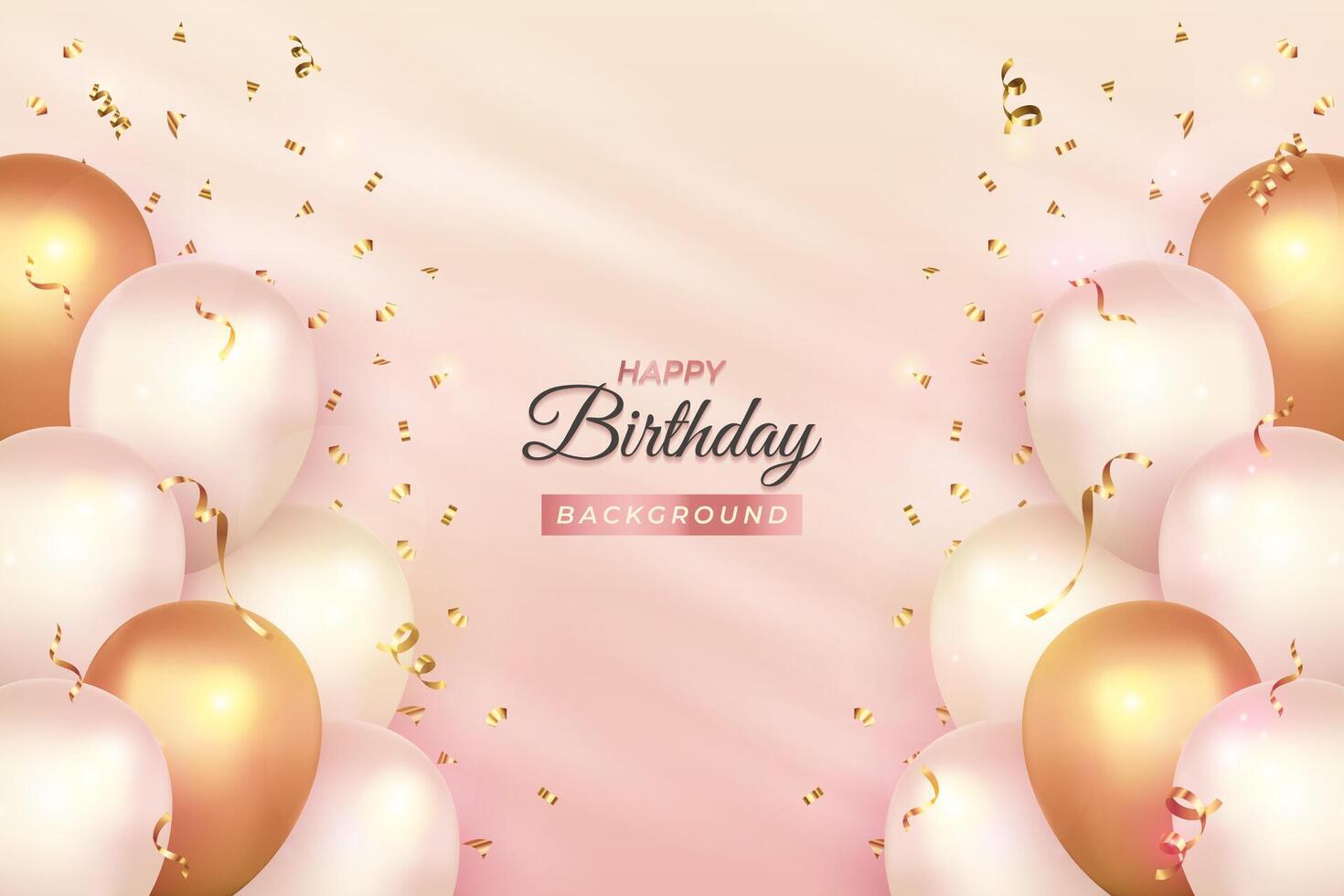 Happy Birthday with Realistic Balloon Background vector