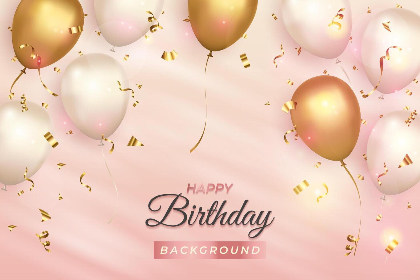 Happy Birthday with Realistic Balloon Background vector