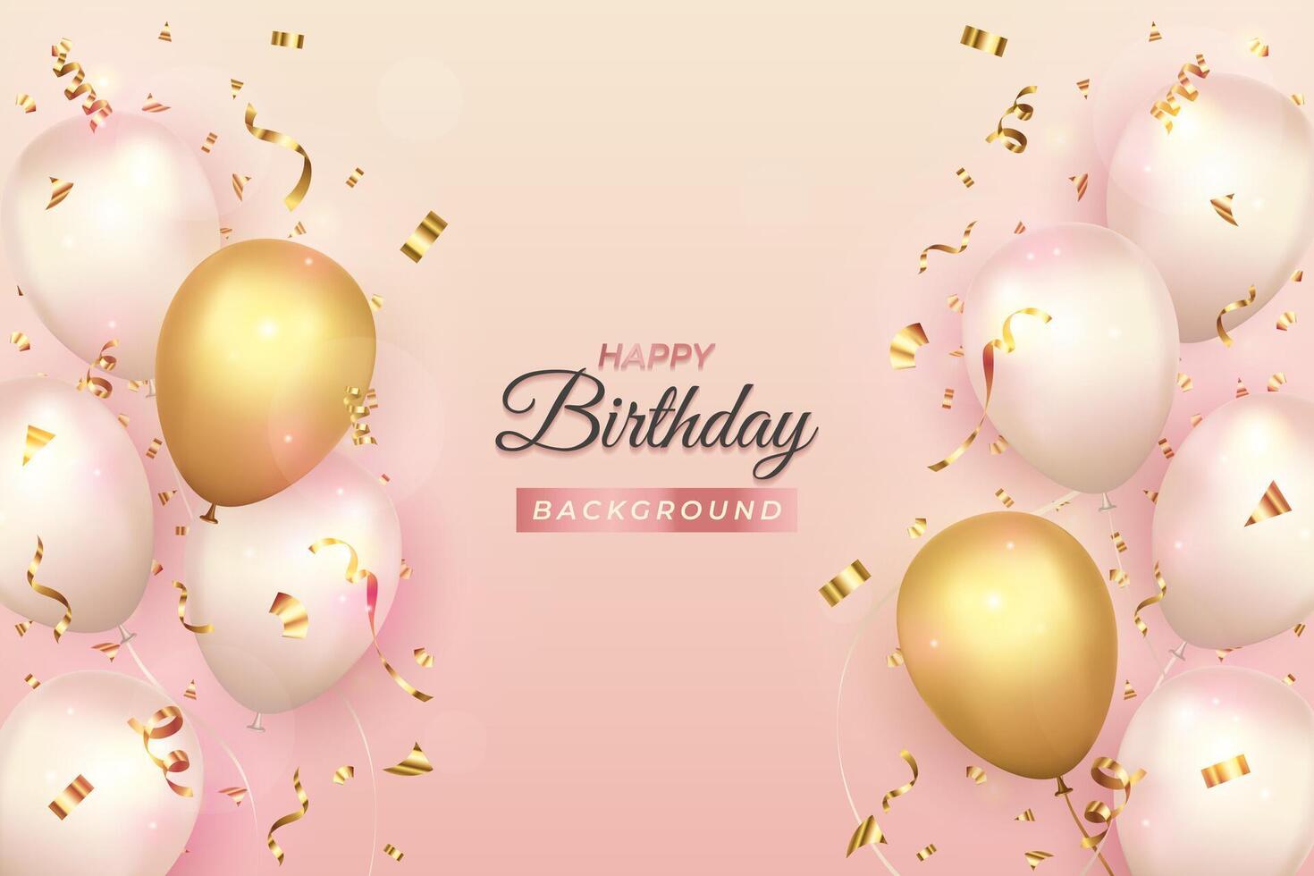 Happy Birthday with Realistic Balloon Background vector