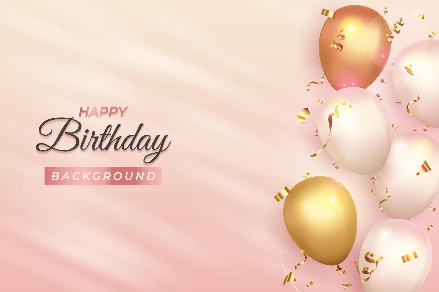 Happy Birthday with Realistic Balloon Background vector