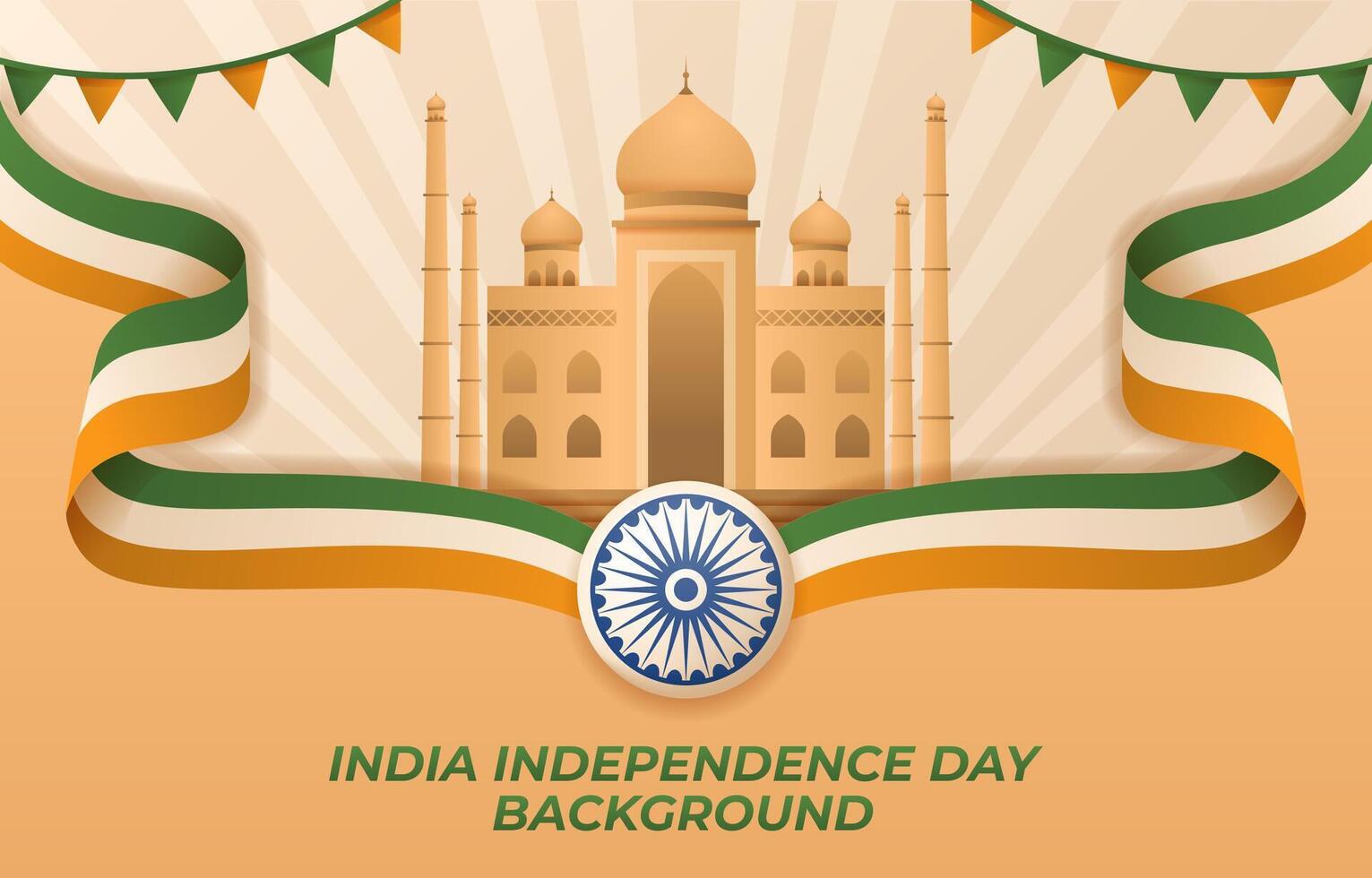 India Independence Day Background with Tricolor Wavy Flag vector