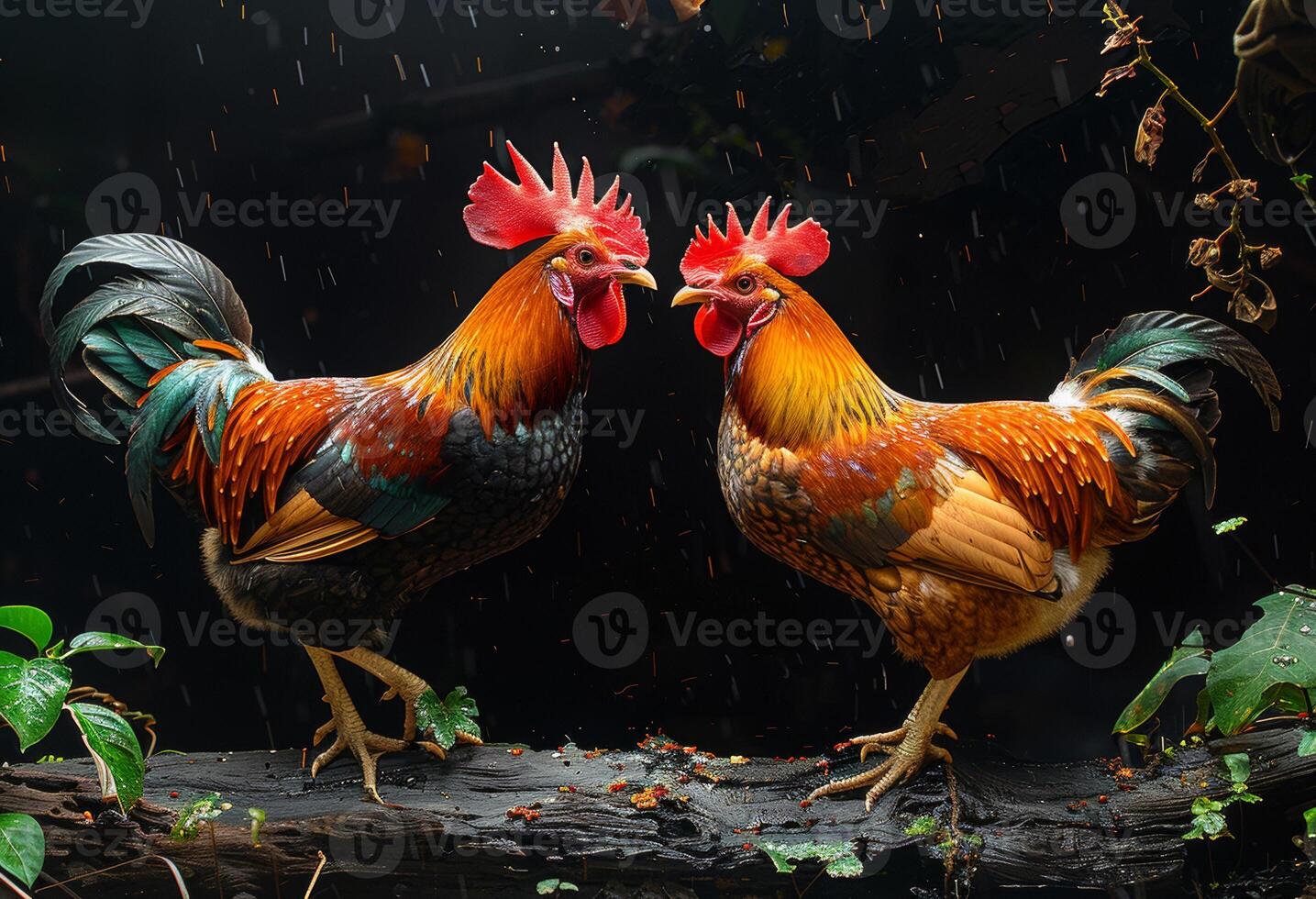 Beautiful Rooster standing in blurred nature green background. Thai rooster, Thai cockfighting, chicken standing. 26317009 Stock Photo at Vecteezy