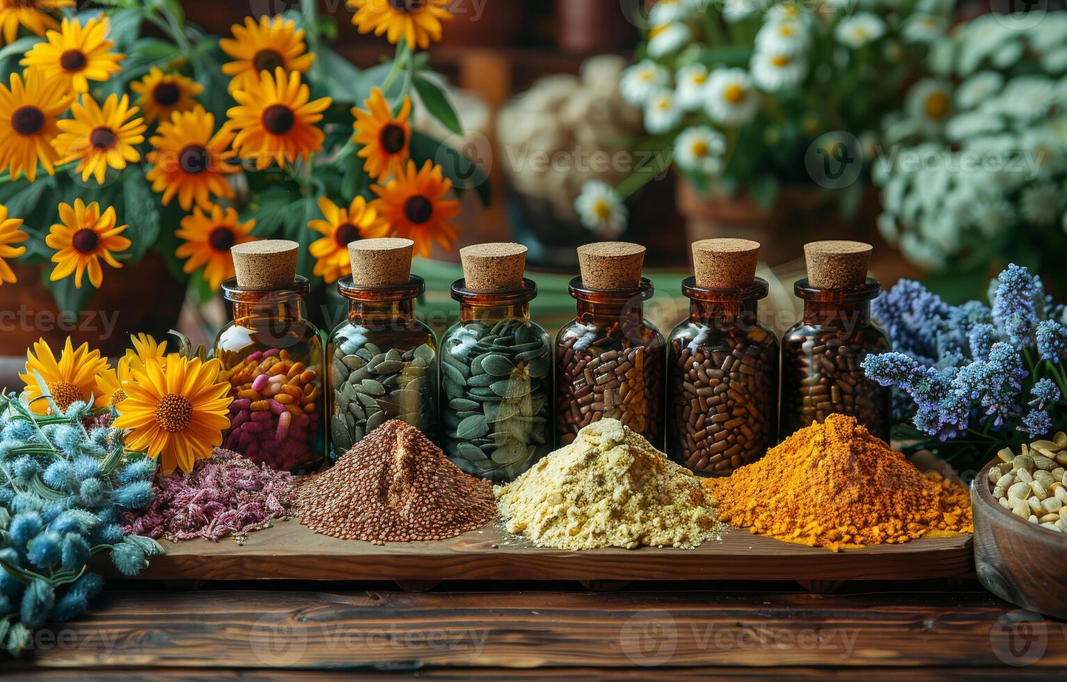 AI generated The ancient Ayurvedic dietary supplement natural medicine photo