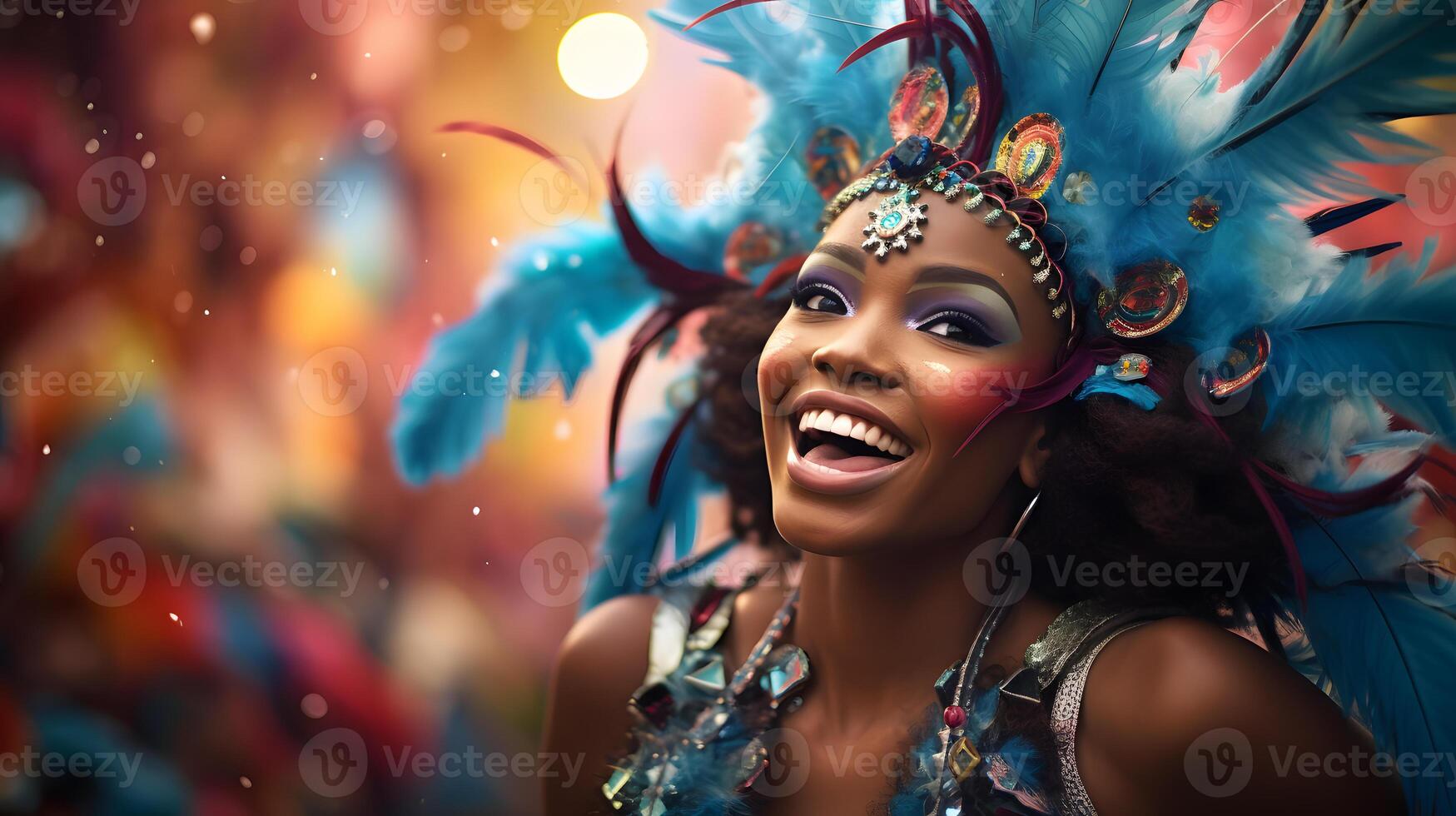 AI generated the festive traditions of Carnival with a parade and vibrant costumes photo