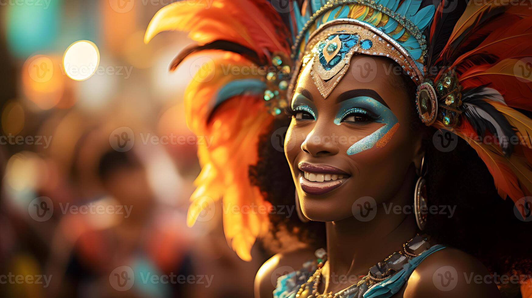 AI generated the festive traditions of Carnival with a parade and vibrant costumes photo