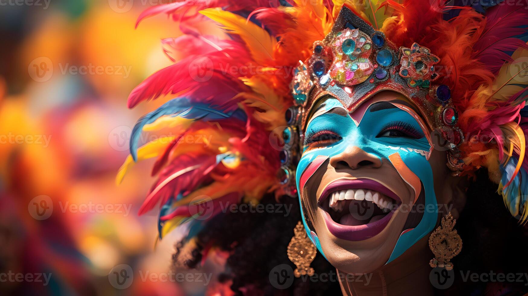 AI generated the festive traditions of Carnival with a parade and vibrant costumes photo