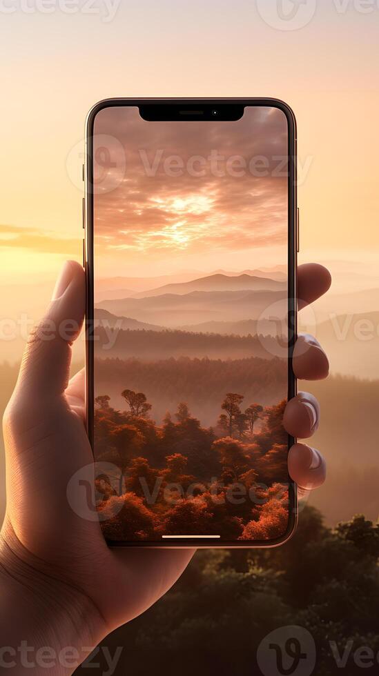 AI generated A closeup of hands skillfully operating a smartphone symbolizing the pervasive nature of digital communication in today's era photo