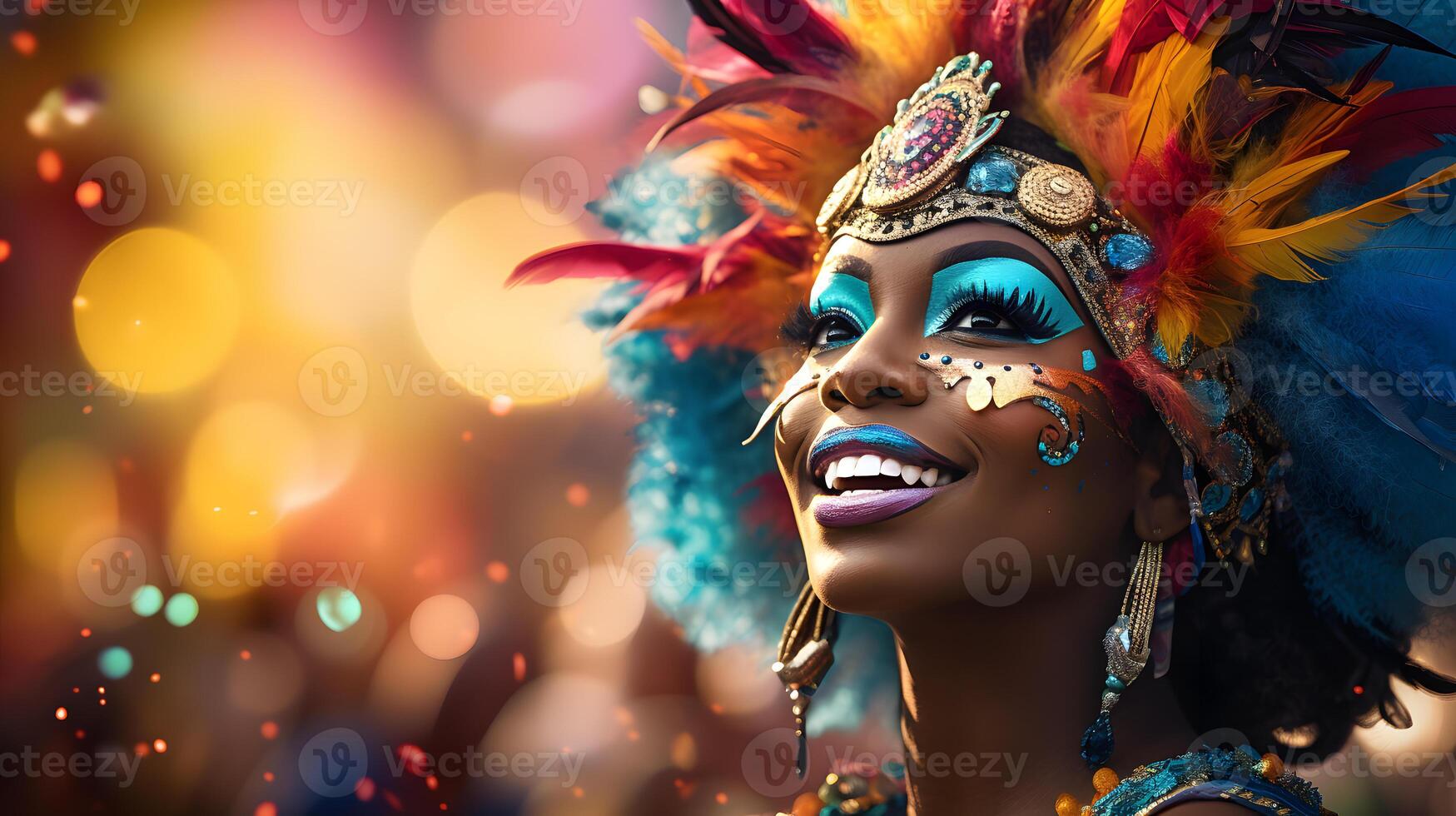 AI generated the festive traditions of Carnival with a parade and vibrant costumes photo