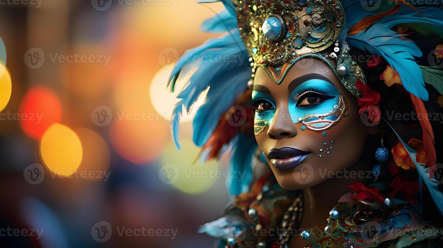 AI generated the festive traditions of Carnival with a parade and vibrant costumes photo