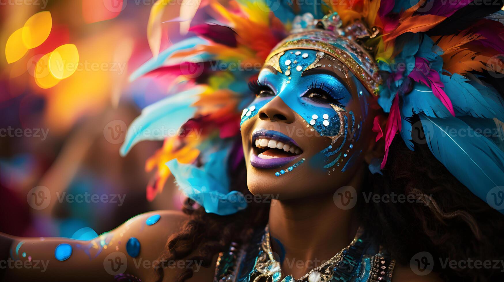 AI generated the festive traditions of Carnival with a parade and vibrant costumes photo